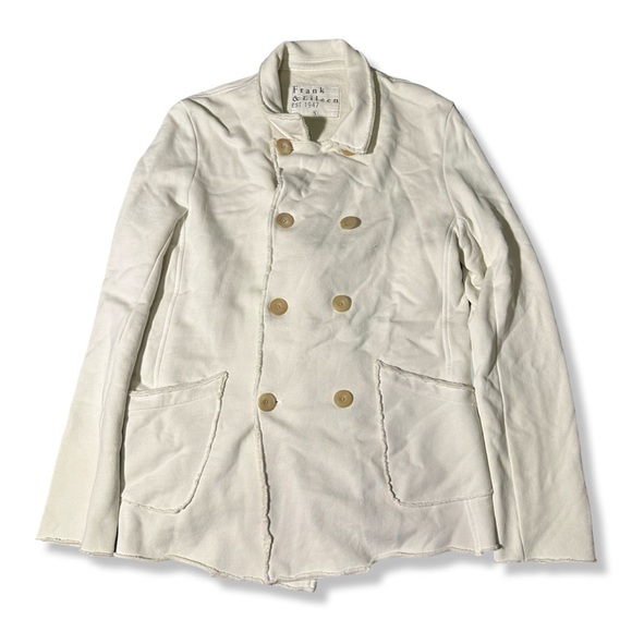 Frank & Eileen Jacket Womens S Cream Belfast Peacoat Triple Fleece Minimal - Picture 1 of 7